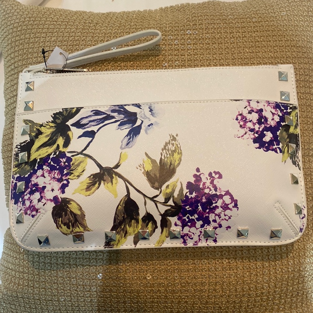 White House Black Market floral clutch!